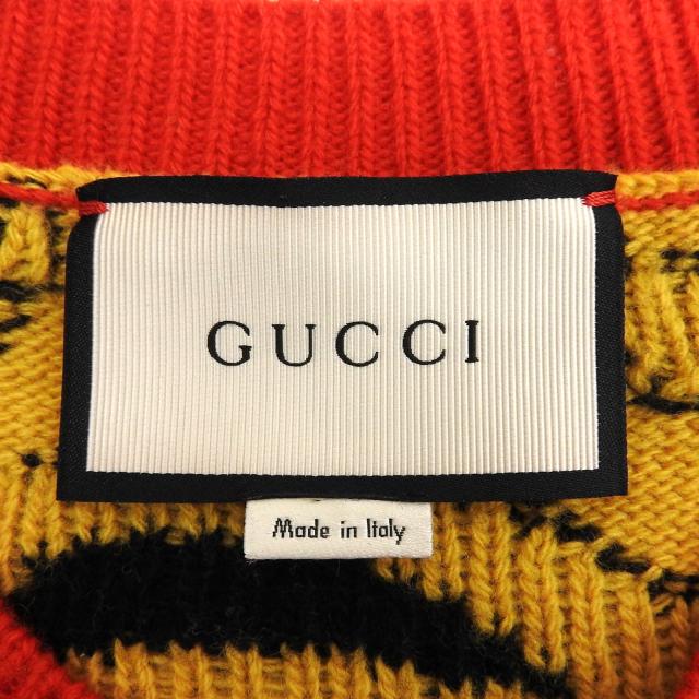 美品▲GUCCI グッチ 439702 ウール100％ Snoopy スヌーピー バックタイガーデザイン ニット セーター XL イタリア製 正規品 レディース