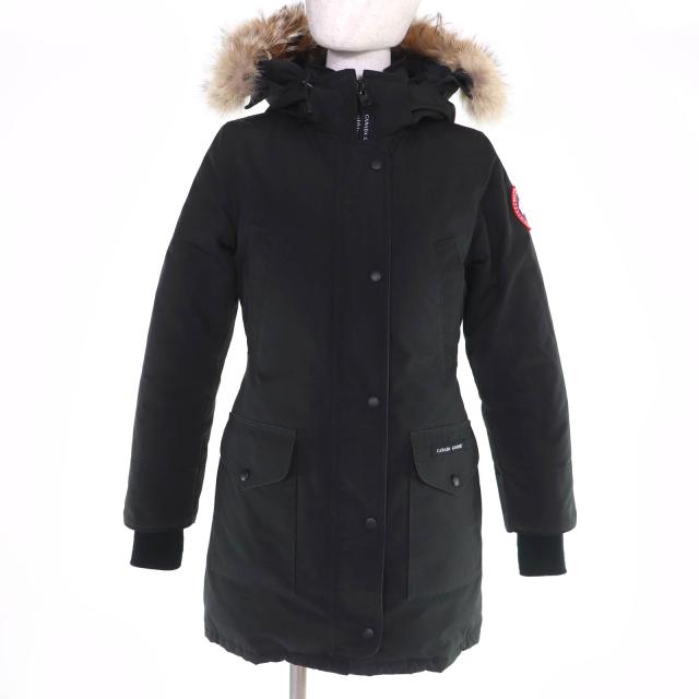 良品☆CANADA GOOSE カナダグース 6660LA TRILLIUM PARKA トリリウムパーカー ファー・フード付 ダウンコート 黒 XS 正規品 レディース