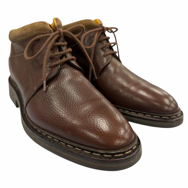 良品▼John Lobb ジョンロブ KELSO ケルソ レザー シボ革 アシュビーソール レースアップ チャッカブーツ アンクルブーツ ブラウン 7_1
