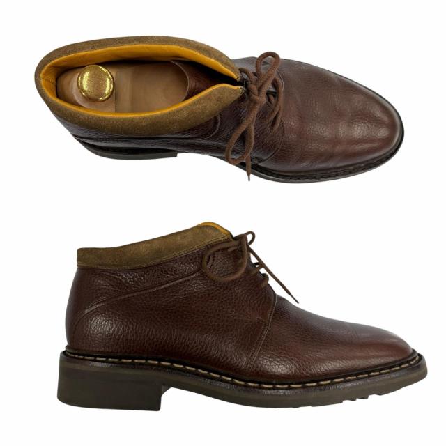 良品▼John Lobb ジョンロブ KELSO ケルソ レザー シボ革 アシュビーソール レースアップ チャッカブーツ アンクルブーツ ブラウン 7_4