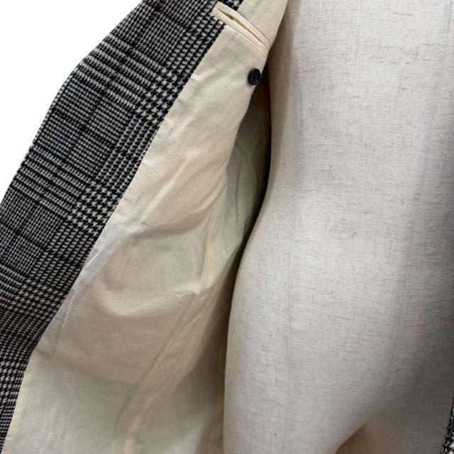 極美品▼RAF SIMONS ラフシモンズ 20AW 25008-09913 グレンチェック ロゴ入りボタン シングルチェスターコート ブラウン ブラック 46_4