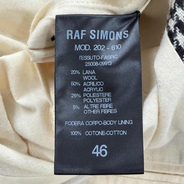 極美品▼RAF SIMONS ラフシモンズ 20AW 25008-09913 グレンチェック ロゴ入りボタン シングルチェスターコート ブラウン ブラック 46_8