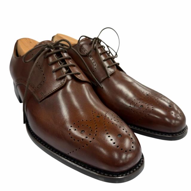 未使用品▼PRADA プラダ 2EB138 パンチング メダリオン レザーシューズ ブラウン 5 (24.0〜24.5cm) 箱・保存袋付き イタリア製 メンズ_2