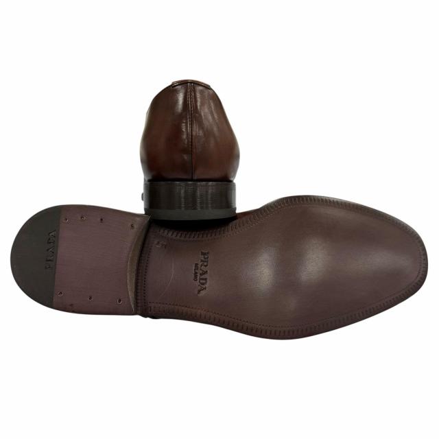 未使用品▼PRADA プラダ 2EB138 パンチング メダリオン レザーシューズ ブラウン 5 (24.0〜24.5cm) 箱・保存袋付き イタリア製 メンズ_4