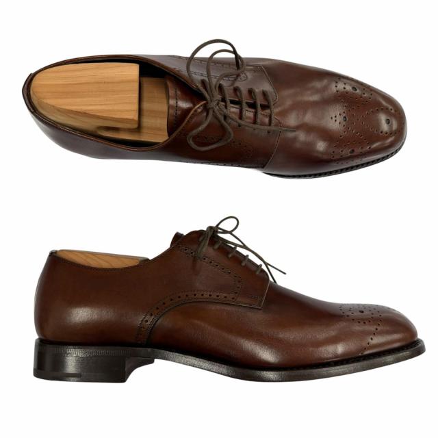未使用品▼PRADA プラダ 2EB138 パンチング メダリオン レザーシューズ ブラウン 5 (24.0〜24.5cm) 箱・保存袋付き イタリア製 メンズ_5