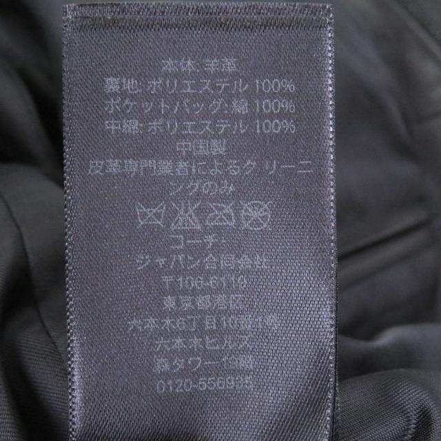 美品□COACH コーチ 羊革 ダブルジップ 中綿入り シングルライダース レザージャケット バイカージャケット ブラック S 正規品 メンズ_6