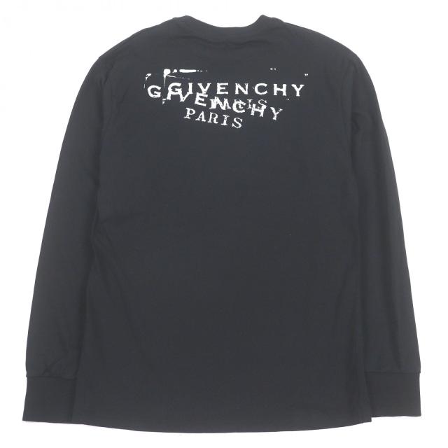 極美品□GIVENCHY ジバンシィ BM71MH3YSA コットン ロゴプリント 長袖Ｔシャツ ロングスリーブTシャツ ブラック XS 正規品_2