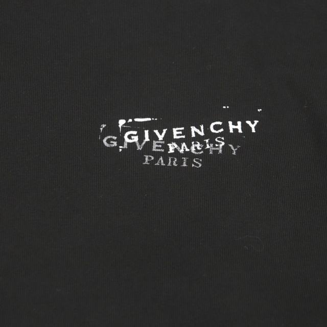 極美品□GIVENCHY ジバンシィ BM71MH3YSA コットン ロゴプリント 長袖Ｔシャツ ロングスリーブTシャツ ブラック XS 正規品_3
