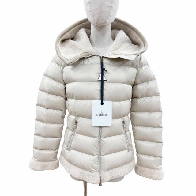 未使用品◇MONCLER モンクレール 22-23AW H20931A00102 GUICHARD ロゴワッペン付 ラムスキン切替 ダウンジャケット ベージュ 1 正規品