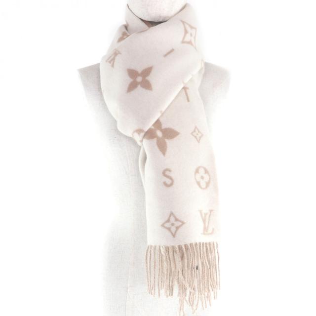 極美品□LOUIS VUITTON ルイヴィトン 2025年製 M97660 マフラー・レイキャビック クラウド カシミヤ100％ ベージュ イタリア製 正規品_2