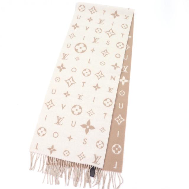 極美品□LOUIS VUITTON ルイヴィトン 2025年製 M97660 マフラー・レイキャビック クラウド カシミヤ100％ ベージュ イタリア製 正規品_3
