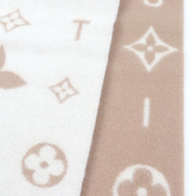 極美品□LOUIS VUITTON ルイヴィトン 2025年製 M97660 マフラー・レイキャビック クラウド カシミヤ100％ ベージュ イタリア製 正規品_4