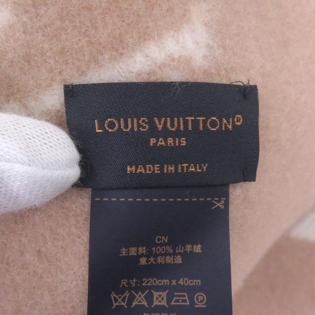 極美品□LOUIS VUITTON ルイヴィトン 2025年製 M97660 マフラー・レイキャビック クラウド カシミヤ100％ ベージュ イタリア製 正規品_6
