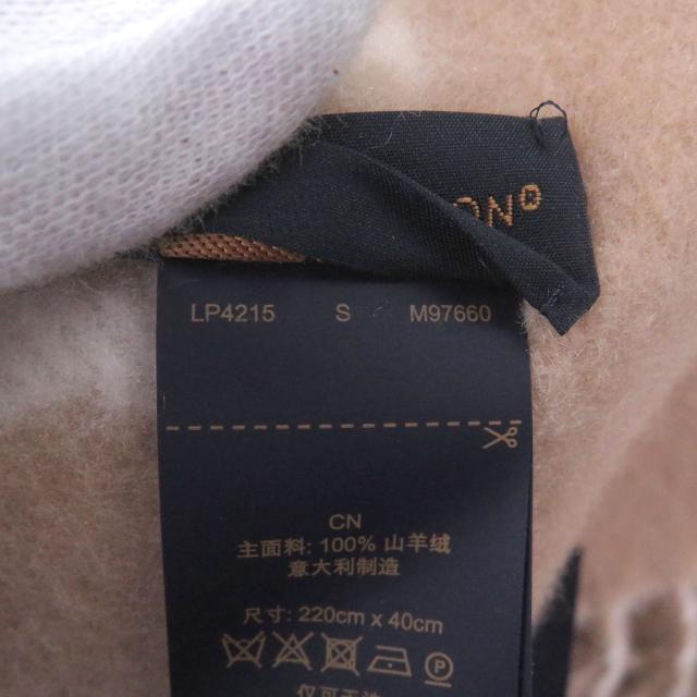 極美品□LOUIS VUITTON ルイヴィトン 2025年製 M97660 マフラー・レイキャビック クラウド カシミヤ100％ ベージュ イタリア製 正規品_7