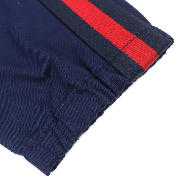 【ドンドン見直し】美品△GUCCI グッチ 696755 コットン100％ ロゴワッペン ウェブライントラックパンツ ネイビー レッド 44 正規品_5