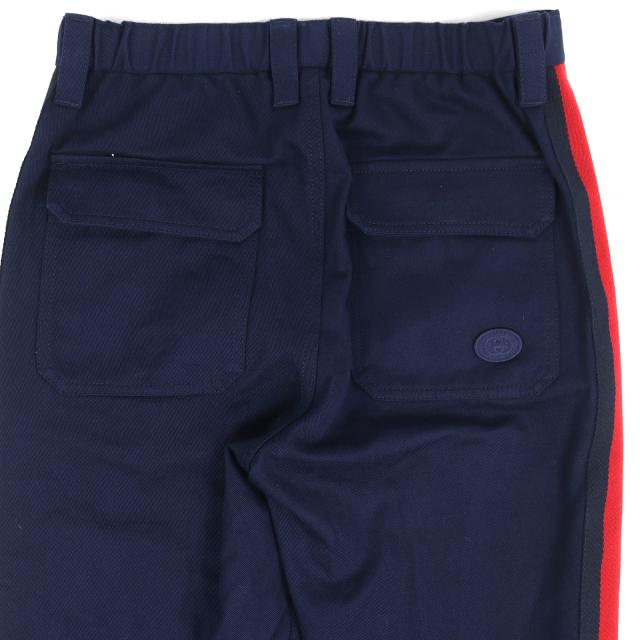 【ドンドン見直し】美品△GUCCI グッチ 696755 コットン100％ ロゴワッペン ウェブライントラックパンツ ネイビー レッド 44 正規品_3