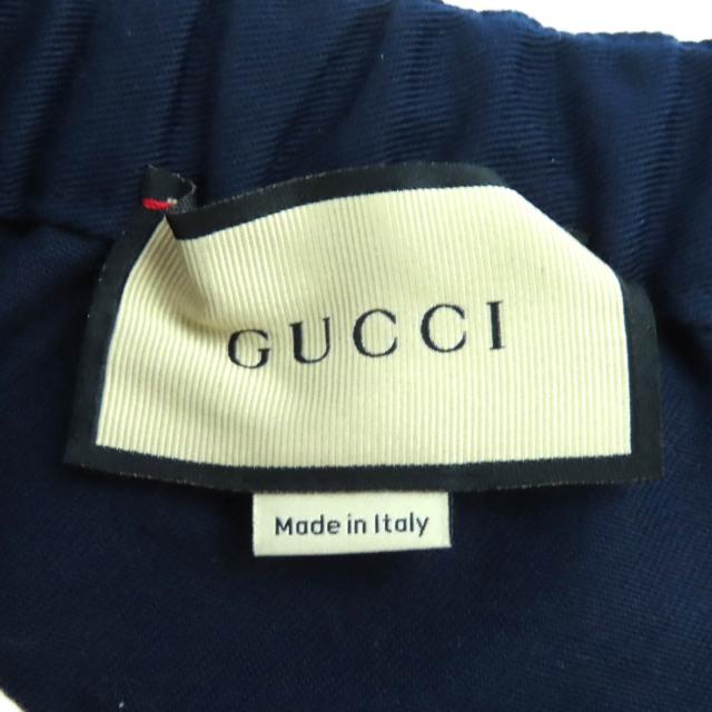 【ドンドン見直し】美品△GUCCI グッチ 696755 コットン100％ ロゴワッペン ウェブライントラックパンツ ネイビー レッド 44 正規品_8