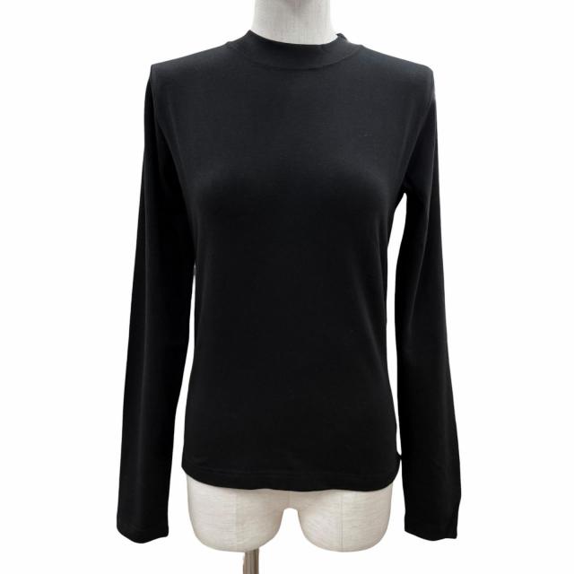 未使用品◇BALENCIAGA バレンシアガ 24SS 773285 コットン ストレッチ ロングスリーブ カットソー 長袖Ｔシャツ 黒 L 正規品 レディース