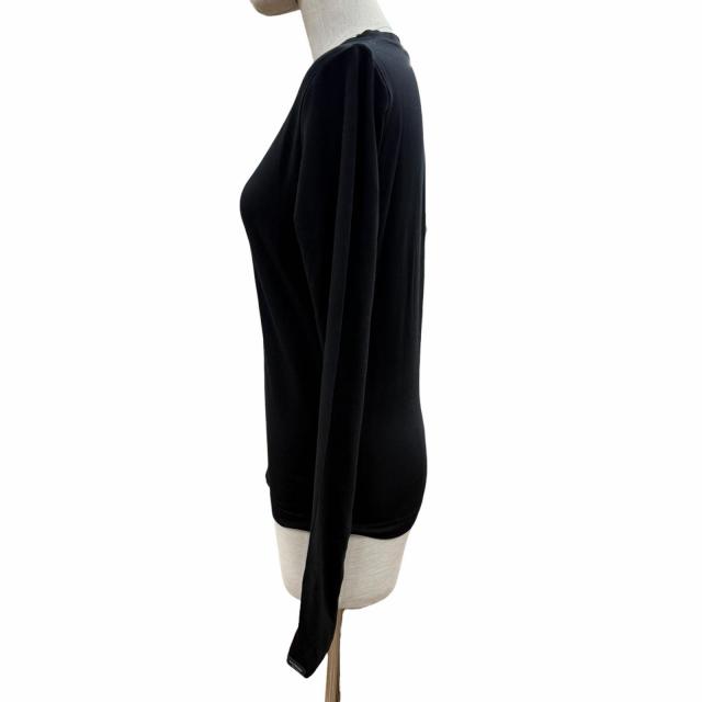 未使用品◇BALENCIAGA バレンシアガ 24SS 773285 コットン ストレッチ ロングスリーブ カットソー 長袖Ｔシャツ 黒 L 正規品 レディース_1