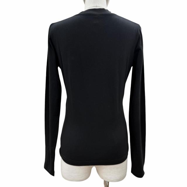 未使用品◇BALENCIAGA バレンシアガ 24SS 773285 コットン ストレッチ ロングスリーブ カットソー 長袖Ｔシャツ 黒 L 正規品 レディース_2