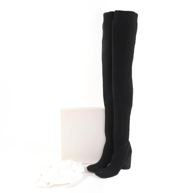 未当てはめる品☆Maison Margiela 22 メゾンマルジェラ22 S58WW0082 Tabi タビ ニーハイブーツ 黒いこと 37.5 イタリア製 箱・保護すること袋付き添い人