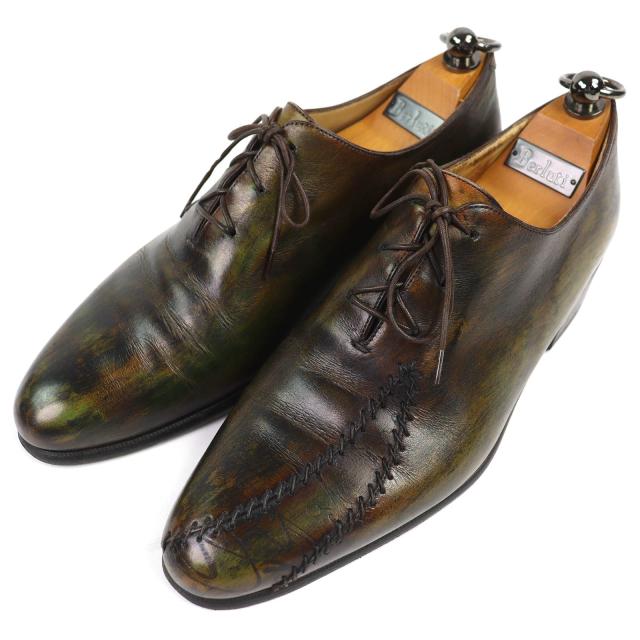 【ドンドン見直し】良品△Berluti ベルルッティ ラピエセ ルプリゼ パティーヌ オルガ期 スクリット カリグラフィ レザーシューズ 5.5