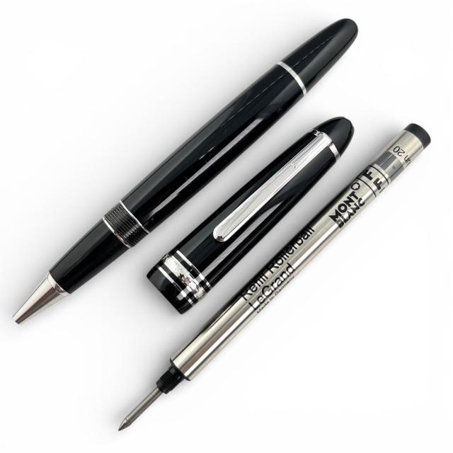 美品▲MONTBLANC モンブラン マイスターシュテュック ー ル・グラン ホワイトスター ボールペン ブラック シルバー ドイツ製 メンズ_1