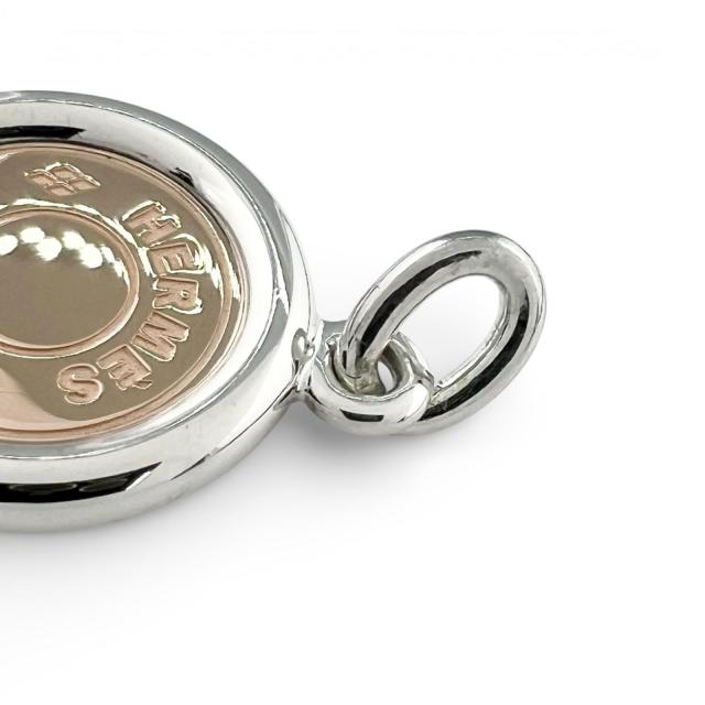 極美品▲HERMES エルメス AG925 AU750 セリエ コンビ ペンダントトップ ネックレストップ シルバー ゴールド 重量6.6g レディース_4