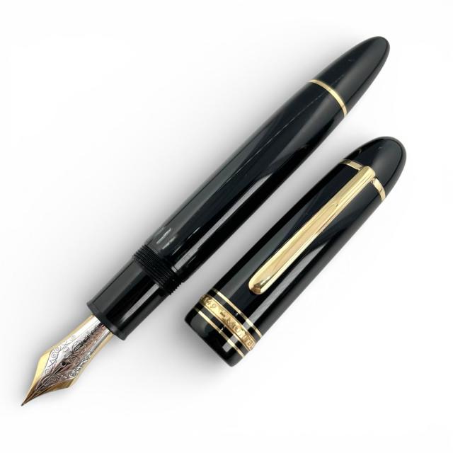 美品▲MONTBLANC モンブラン マイスターシュテュック 149 ペン先18K Mニブ ホワイトスター 万年筆 ブラック ゴールド ドイツ製 メンズ