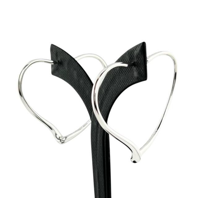 極美品▲TIFFANY&Co. ティファニー AG925 エルサ・ペレッティ オープンハート フープ ピアス 両耳用 シルバー レディース_1
