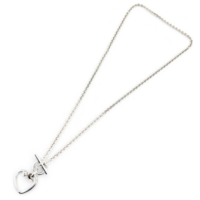 美品▲HERMES エルメス クルードフォルジュ ハート ネックレス ペンダント AG925 シルバー 保存袋・ケース付き 重量10g レディース