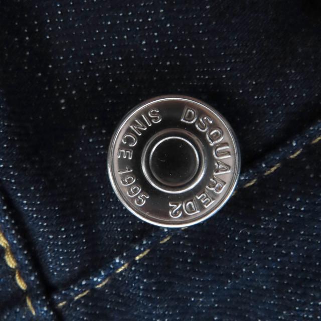 美品◇DSQUARED2 ディースクエアード 23AW S75LB0830 レザーパッチ付き コットン デニムパンツ インディゴブルー 36 イタリア製 正規品_4