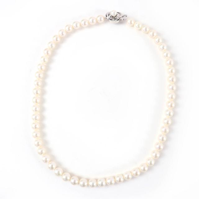 極美品☆TASAKI タサキ パール 真珠 パールサイズ7.5mm前後 ネックレス ペンダント アクセサリー ホワイト シルバー レディース
