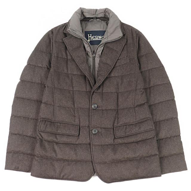 美品○Herno ヘルノ PI0227U PIACENZA社製生地使用 シルク51% カシミア49% 撥水加工 ダウンテーラードジャケット 48 正規品 メンズ