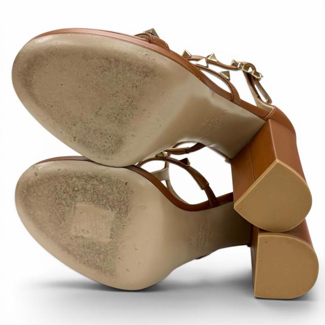 極美品★Valentino Garavani ヴァレンティノガラヴァーニ TW2S0T65 ロックスタッズ ストラップ レザー サンダル 35 箱・保存袋付_6