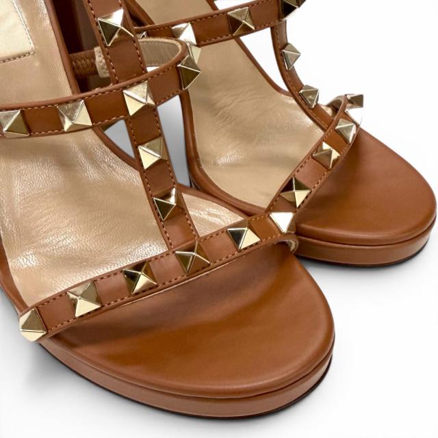 極美品★Valentino Garavani ヴァレンティノガラヴァーニ TW2S0T65 ロックスタッズ ストラップ レザー サンダル 35 箱・保存袋付_7