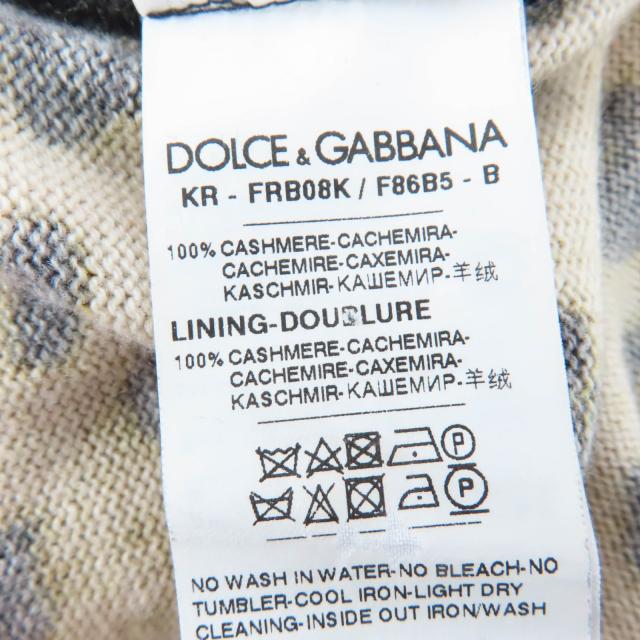 美品☆DOLCE&GABBANA ドルチェ＆ガッバーナ FRB08K/F86B5 カシミヤ100％ レオパード柄 長袖 ニット パーカー ブラウン系 40 伊製 正規品_6