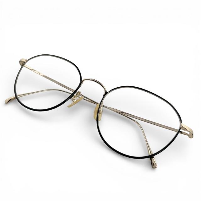 極美品▲KANEKO OPTICAL 金子眼鏡 ヴィンテージ KV-134 クラウンパント型 メガネ 眼鏡 アイウェア ブラック 55□22 153 レディース