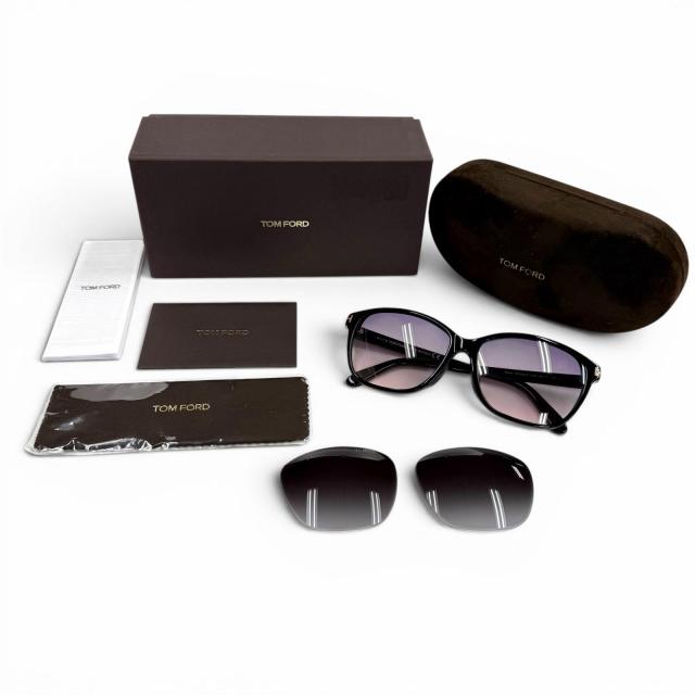 極美品▲TOM FORD トムフォード TF432-F Dana サングラス ブラック ゴールド 59？？15 140 箱・ケース付き イタリア製 レディース_1