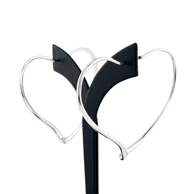 美品▲TIFFANY&Co. ティファニー AG925 エルサ・ペレッティ オープンハート フープピアス ラージピアス 両耳用 シルバー レディース_1