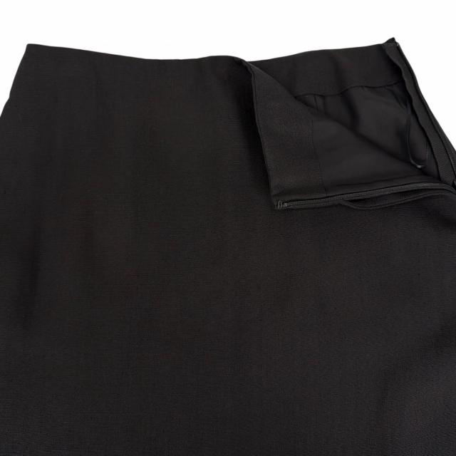 極美品▲JIL SANDER ジルサンダー J01MA0103 シルク混 ミディ スカート ブラック 無地 34 イタリア製 正規品 レディース_4