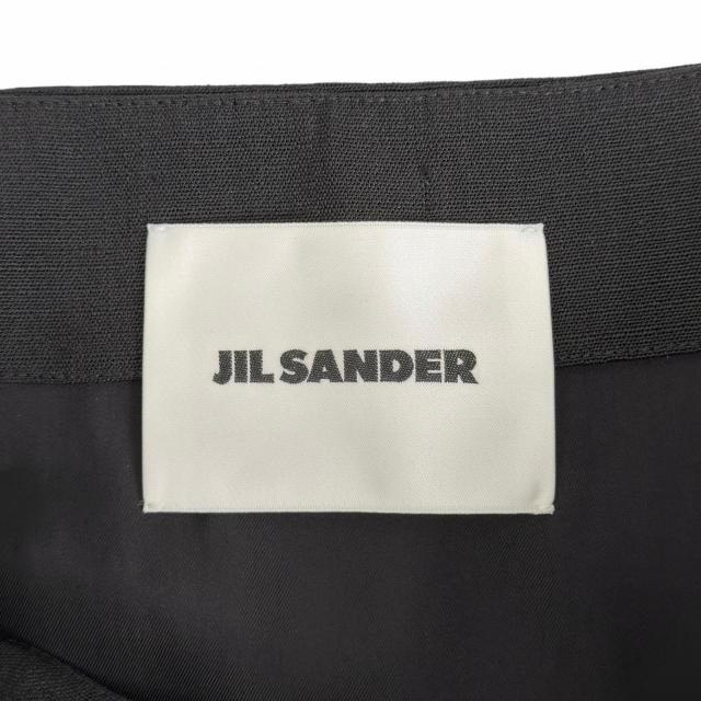極美品▲JIL SANDER ジルサンダー J01MA0103 シルク混 ミディ スカート ブラック 無地 34 イタリア製 正規品 レディース_6