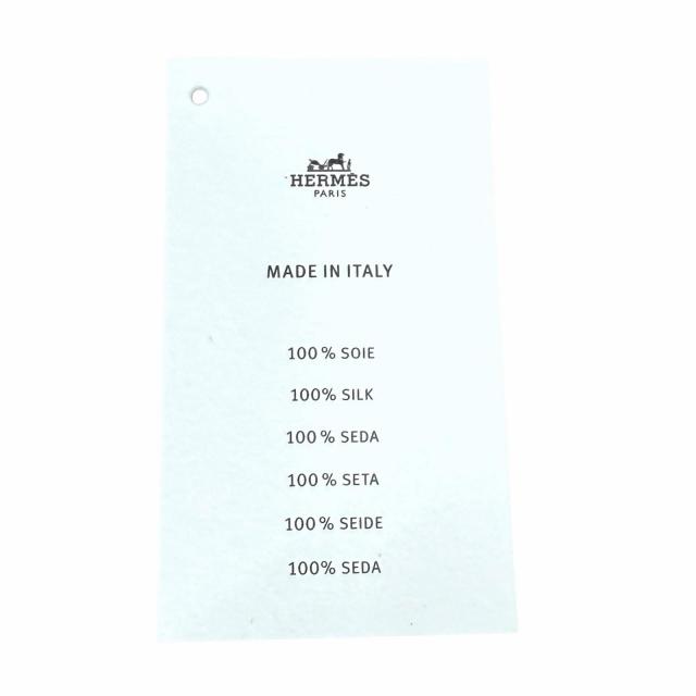未使用品★HERMES エルメス シルク100％ グルネル エクスリブリス バレッタ リボン ベージュ オレンジ イタリア製 レディース 箱付き_7