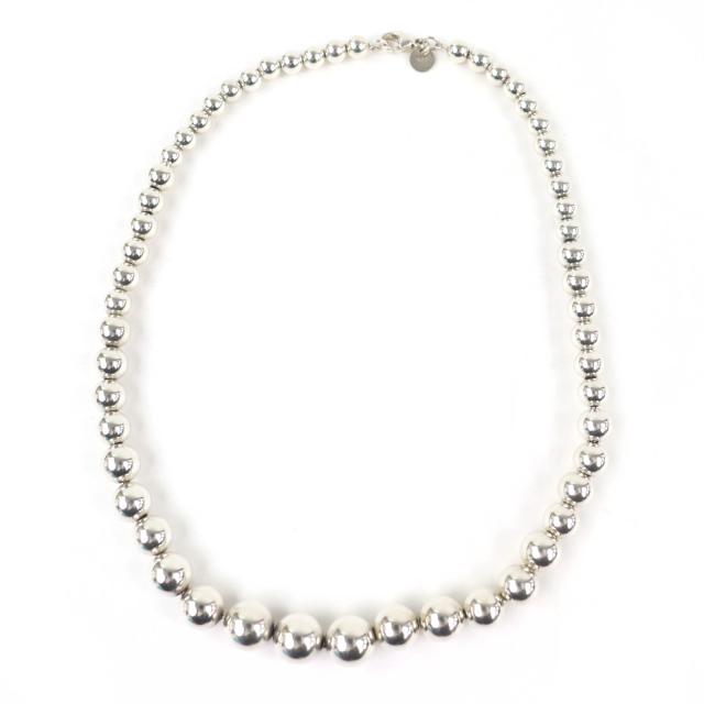 美品☆TIFFANY&Co. ティファニー ハードウェア グラジュエイテッド ボール ネックレス 925 アクセサリー シルバー 重量28.4g レディース