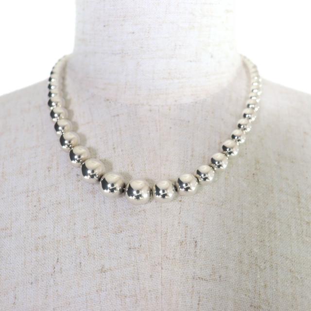 美品☆TIFFANY&Co. ティファニー ハードウェア グラジュエイテッド ボール ネックレス 925 アクセサリー シルバー 重量28.4g レディース_1