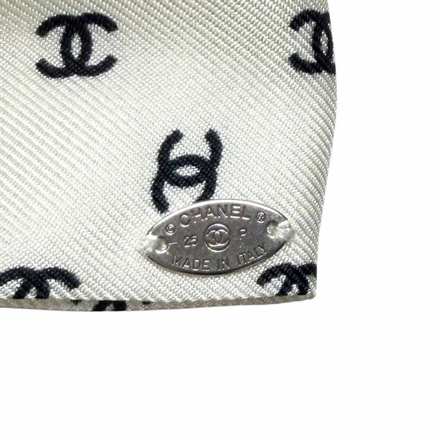 未使用品★CHANEL シャネル 25P ココマーク 総柄 リボン バレッタ ヘアアクセサリー ホワイト ブラック イタリア製 レディース_5