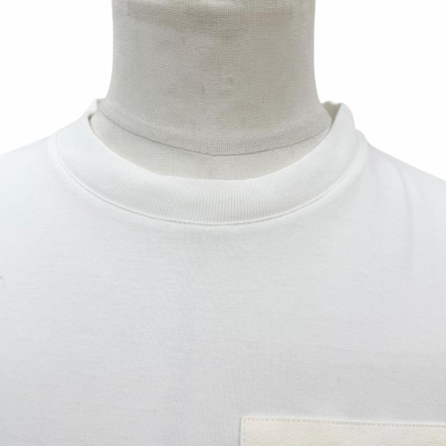 美品▼FENDI フェンディ 2024年製 FY1257 FFロゴ 胸ポケット クルーネック ショートスリーブ 半袖Ｔシャツ ホワイト 正規品 メンズ_1