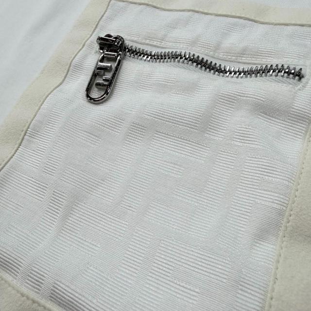 美品▼FENDI フェンディ 2024年製 FY1257 FFロゴ 胸ポケット クルーネック ショートスリーブ 半袖Ｔシャツ ホワイト 正規品 メンズ_4