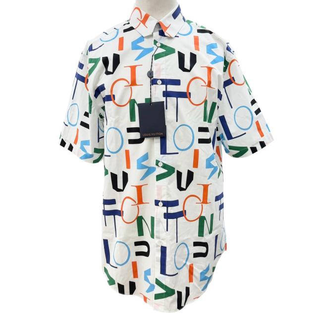 未使用品▼LOUIS VUITTON ルイヴィトン 20AW LVSEエレクトリック DNA ショートスリーブ 半袖シャツ ホワイト XL 伊製 正規品 メンズ