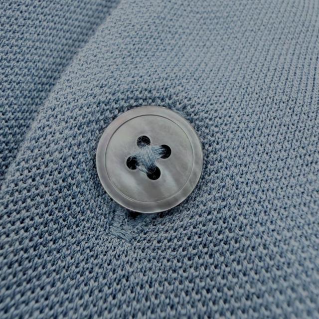 美品▼HERMES エルメス 24SS コットン100% Hロゴ刺繍 ショートスリーブ 半袖ポロシャツ ブルー L イタリア製 正規品 メンズ_4